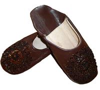 Terrapin Trading Commerce équitable dames marocaines Babouche Pantoufles traditionnelles (Brown)