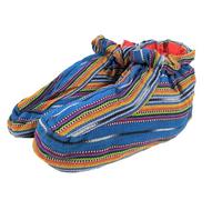Terrapin Trading Ltd Chaussons traditionnels en textile | Guatemala Chichicastenango | Fait à la main | Commerce équitable | 5 couleurs, bleu, 37 EU