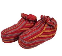 Terrapin Trading Ltd Chaussons traditionnels en textile | Guatemala Chichicastenango | Fait à la main | Commerce équitable | 5 couleurs, Rouge, 10 UK Men/ 9 UK Women Wide