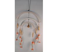 Terrapin Trading Mobile mural rustique en bois flotté à 3 couches issu du commerce équitable (orange)