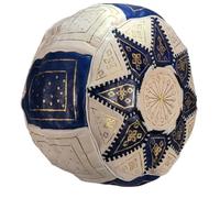 Terrapin Trading Pouf marocain en cuir fait main issu du commerce équitable Bleu roi