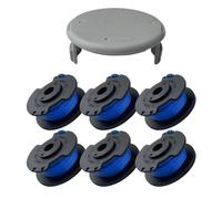 TERRARIDE 7 Pack Bobine Fil Coupe Bordure remplacements pour Ryobi One + AC14RL3A 18v 24v 40v Coupe Bordures1,6mm, Longueur 3.3m (6 Bobine Fil Coupe Bordure,1 Couvercle)