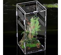 Terrarium à escargots en acrylique à 360° : Nizirioo 12 x 12 x 20 cm - Mini terrarium en acrylique transparent - Mini terrarium pour Spide, Scorpion, Mante religieuse, reptile