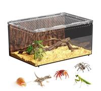 Terrarium Acrylique Pour Araignée Sauterelle - Boîte Transparente Et Respirante Pour Araignées, Geckos, Grenouilles | Présentoir Polyvalent Pour Mygales, Mantes Religieuses, Dragons Barbus | Habitat P