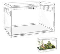 Terrarium acrylique transparent pour reptiles et insectes Boîtier pour araignées lézards grenouilles scarabées et autres PERCHOIR