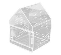 Terrarium araignée sauteuse avec trous de ventilation, boîte d'alimentation et d'élevage en acrylique pour tarentules, mantes, petits reptiles et amphibiens - 17 cm x 17 cm x 22 cm