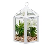 Créateur d'intérieur - Terrarium Cage Déco "Fleur de Rose" 23cm Blanc