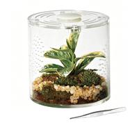 Terrarium d'araignée 10,2 x 10,2 x 10,2 cm, ventilé, empilable, cylindrique | Terrarium d'araignée pour tarantes, crabes de colonnage, escargots, orcheuses de Dieu, grenouilles