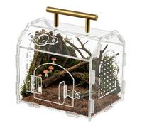 Terrarium d'araignée sauteuse - Terrarium transparent avec poignée - Terrarium d'araignée à oiseaux avec ouverture - Pour salon, bureau, maison, voyage, scorpions, araignées, grenouilles, geckos