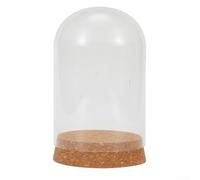 Terrarium dôme en verre, avec base en liège en bois, pour plantes succulentes, petite serre couverture, comme cloche en verre pour plantes d'intérieur, dôme décoratif de table pour mignon (8 x 12 cm)