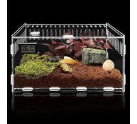 Terrarium en acrylique - 30 x 20 x 15 cm - Mini PC - Transparent - Pour escargots, insectes, araignées sauteuses, léopards, gecko, cancer ermite