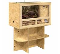 Terrarium en Bois avec Meuble, Terrarium Boîte d'alimentation avec Étagère Support pour Reptiles Amphibiens Marron 80 x 50 x 100 cm OSB
