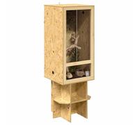 Terrarium en Bois avec Meuble, Terrarium Boîte d'alimentation avec Étagère Support pour Reptiles Amphibiens Marron 50 x 50 x 130 cm OSB