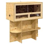 Terrarium en Bois avec Meuble, Terrarium Boîte d'alimentation avec Étagère Support pour Reptiles Amphibiens Marron 80 x 40 x 90 cm OSB