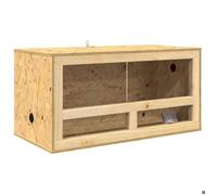Terrarium en OSB - vidaxl - 80x40x40 cm - Marron - Matériau: OSB - Finition: Mat - Usage intérieur - Thermomètre inclus
