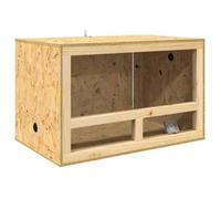 Terrarium en OSB - vidaxl - 80x50x50 cm - Marron - Usage intérieur - Thermomètre inclus - Assemblage requis - Durable