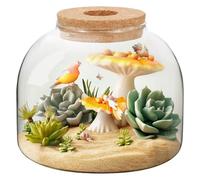 Terrarium en verre avec couvercle en liège, bol à poisson rond pour la maison ou le bureau, petit vase pour plantes, récipient hydroponique boule de mousse, pot, présentoir miniature pour plantes