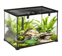 PawHut Terrarium Reptiles avec Couvercle Coulissant, Treillis Métallique et Thermomètre | Aosom France