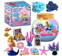 Terrarium lumineux - Construisez votre propre kit de terrarium avec télécommande | Kit de culture en | Kit de terrarium lumineux pour jardin féérique | Bocal de Noël pour de 4 à 12 ans