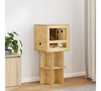 Terrarium OSB 40 x 40 cm marron avec thermomètre, terrarium rectangulaire en OSB et verre trempé pour reptiles et rongeurs, construction robuste avec vision claire, simple
