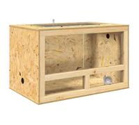 vidaXL Terrarium OSB 80×50×50 cm Marron – Pour reptiles, thermomètre inclus