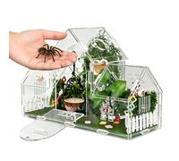 Terrarium pour Araignée Sauteuse Porte Magnétique Anti-Évasion en Acrylique | Cage Enclos pour Escargots pour Crabes Ermites, Escargots, Mantes, Scorpions, Grenouilles, Isopodes et Pet