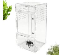 Terrarium pour Araignées,Cage en Acrylique à Ventilation Transparente | Terrarium pour Reptiles avec Couvercle Coulissant et Trou de Ventilation | pour Tortues Serpents Geckos Crabes Sable Roches
