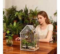 Terrarium pour araignées sauteuses - Enclos pour animaux de compagnie de 20,3 cm - Habitat acrylique - Bac d'isolation transparent anti-éclatement avec ventilation pour observation intérieure des