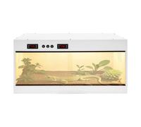 Terrarium pour reptiles - 50 W 220 V - Avec support de lampe E27 - 3 interrupteurs - Double réglage de la température - Maison de tortue pour caméléons, dragons barbus - 80 x 40 x 40 cm - Blanc