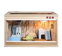 Terrarium pour reptiles, enclos pour lézard, petit animal domestique, clapier, maison super large champ de vision pour observer les animaux de compagnie