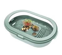 Terrarium Pour Tortues | Terrarium Pour Repos Et Alimentation De Tortues Terrestres Avec Zone Chauffée Anti-Fugue Pour Reptiles,Réservoir De Tortues Aquatiques -Bac à Tortues avec plate-forme pr