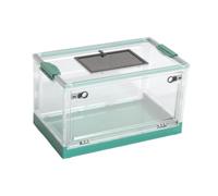 Terrarium Reptile Transparent Pliable avec Couvercle Coulissant Porte Frontale Boîte D'Élevage Habitat pour Geckos Tortues Fabrication en Pet Adapté à, Blue L