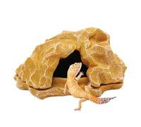Terrarium Rock Cave - Design en résine réaliste, barbe de protection des reptiles | Petit décor blindé pour amphibiens, pythons balles, tortue, poisson, soleil, caché, enrichissement de l'habitat, non