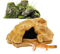 Terrarium Rock Cave Shelter - Reptile Habitat, Aquarium en résine Basking Spot | Décoration de paysage de petits poissons réaliste avec une cachette confortable pour amphibiens de tortue de lézard