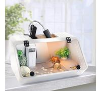 Terrarium Tortue Villa - Boîte d'incubateur d'escalade pour tortues, réservoir d'eau et de terre avec grande terrasse, boîte d'alimentation spéciale pour terrarium paysages