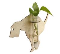 Terrarium végétal avec support en bois, station de propagation des - Supports de propagées pour jardinière hydroponique en forme de dinosaure - Station de propagation de l'eau de jardinière murale int