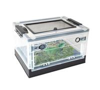 Terrarium Vivarium Insecte Boîte d'alimentation for Reptiles, Enclos De Reproduction, Cages, Habitat for Amphibiens Boîte d'alimentation(Black,39.5cm)