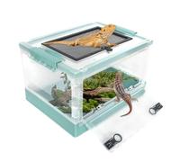 Terrarium Vivarium Insecte Boîte d'alimentation for Reptiles, Enclos De Reproduction, Cages, Habitat for Amphibiens Boîte d'alimentation(Blue,39.5cm)