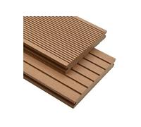 vidaXL Terrasplanken met accessoires 15 mÂ² 4 m massief HKC teak275702 Brun G
