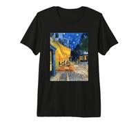 Terrasse du café la Nuit de Vincent Van Gogh (1888) T-Shirt Haut de Gamme