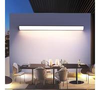 Terrasse étanche Applique Extérieure Moderne LED Aluminium Extérieur Lampe de jardin Noir Lampe murale Extérieure Longue Rampe de lumière pour Chambre Salon Couloir Eclairage Extérieur (90CM,3000K)