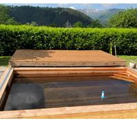 Terrasse mobile pour piscine 2.00 x 2.00 : plateau largeur ( 2.40 x 2.10 m)