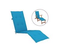 Vidaxl Coussin De Chaise De Terrasse Bleu (75+105)X50x3 Cm