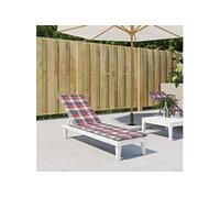 Terrasstoelkussen ruitpatroon (75+105)x50x4 cm rood314186