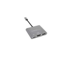 Terratec Connect C3 : Hub USB 3.2 Gen 1 Type-C vers HDMI, USB-A & USB-C, Argent, Compatible Windows & macOS, 65x51x12mm