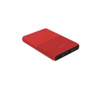 Terratec P50 Pocket Batterie Externe LiPo 5000 mAh Rouge, 2 ports USB (Type-A + Type-C), 5V/2.1A, recharge USB, compatible universel