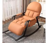 TerraVibe Fauteuil à bascule, fauteuil à bascule pour salon, extérieur, dossier de balançoire réglable et repose-pieds rembourré, pour salon, chambre à coucher et balcon, orange