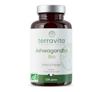 Terravita | ASHWAGANDHA BIO KSM-66® | Dosage Extra Fort 1200 mg | 5% de Withanolides | Sommeil, Vitalité, Stress & Mémoire | Sans Excipients Controversés | 120 Gélules Vegan | Made in France