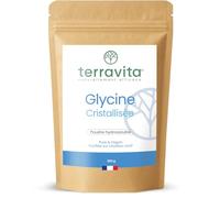 TERRAVITA | Glycine Cristallisée Pure | 250g de Poudre | Vegan Sans OGM | Alternative Vegan au Collagène | Peau - Sommeil - Santé Articulaire | Cure 50 jours | Sans OGM ni Additifs | Made in France