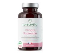 TERRAVITA | Onagre Et Bourrache | Huiles BIO | 120 Capsules de 500mg | Première Pression à Froid | Hydratation de la Peau en Profondeur | Régulation du Système Hormonal | Made in France